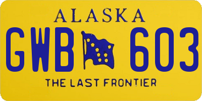 AK license plate GWB603