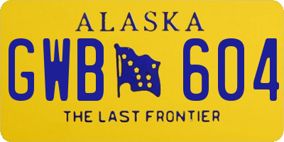 AK license plate GWB604