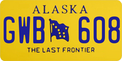 AK license plate GWB608