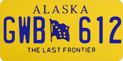 AK license plate GWB612