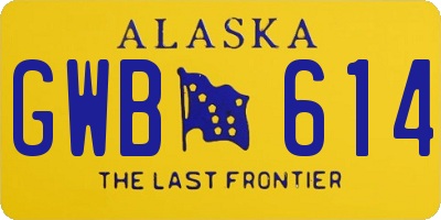 AK license plate GWB614