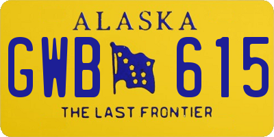 AK license plate GWB615