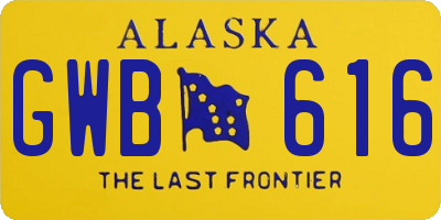 AK license plate GWB616