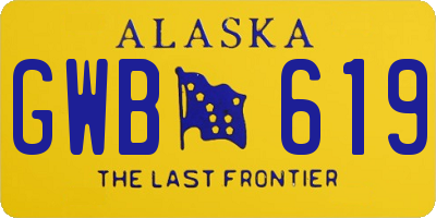 AK license plate GWB619