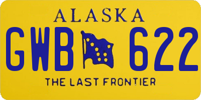 AK license plate GWB622