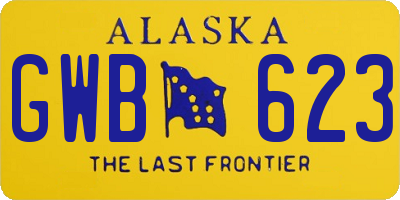 AK license plate GWB623