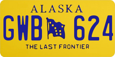 AK license plate GWB624