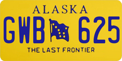 AK license plate GWB625