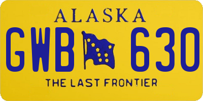 AK license plate GWB630