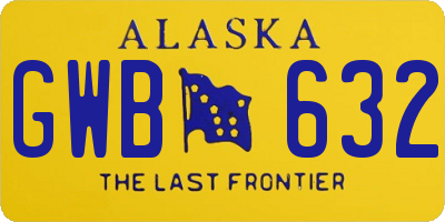 AK license plate GWB632