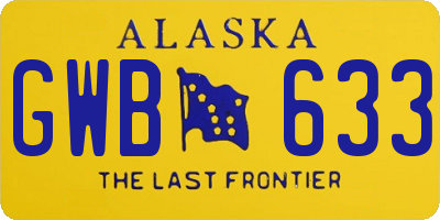 AK license plate GWB633