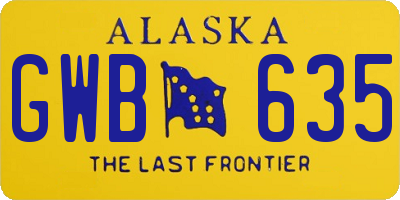 AK license plate GWB635