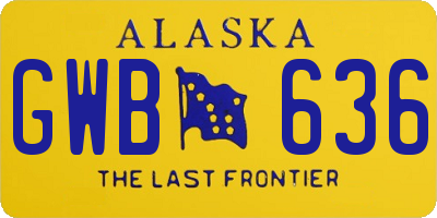 AK license plate GWB636