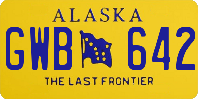 AK license plate GWB642