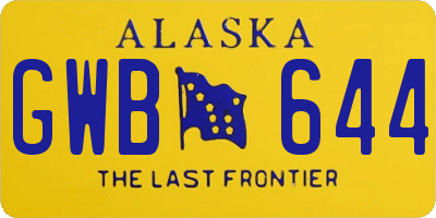 AK license plate GWB644