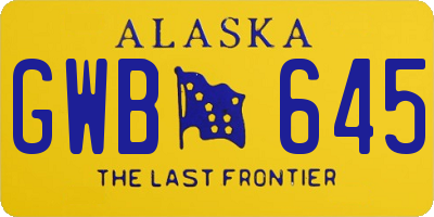 AK license plate GWB645