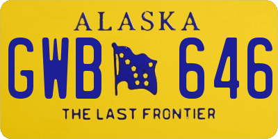 AK license plate GWB646