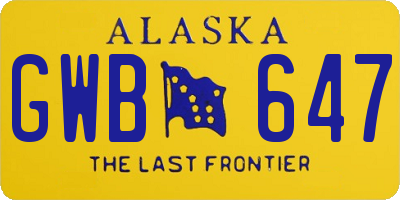 AK license plate GWB647