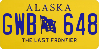 AK license plate GWB648