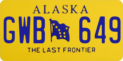 AK license plate GWB649