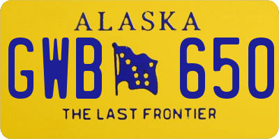 AK license plate GWB650