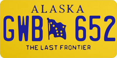 AK license plate GWB652