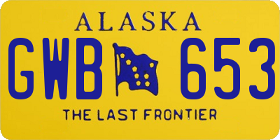 AK license plate GWB653