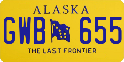 AK license plate GWB655