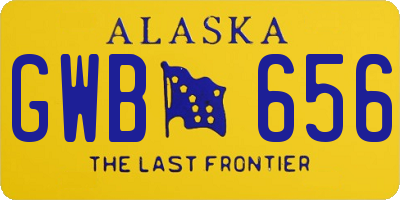AK license plate GWB656