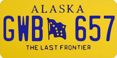 AK license plate GWB657