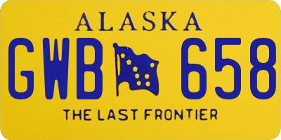 AK license plate GWB658