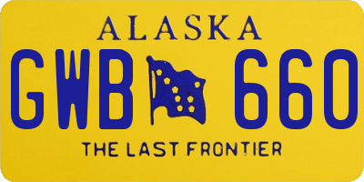 AK license plate GWB660