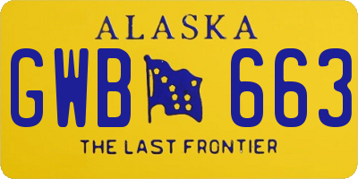 AK license plate GWB663