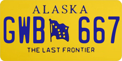 AK license plate GWB667