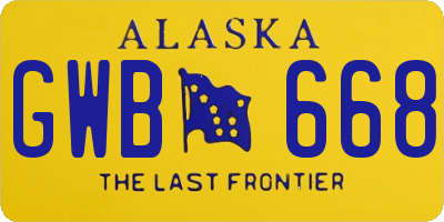 AK license plate GWB668