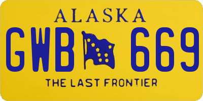 AK license plate GWB669