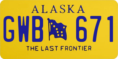 AK license plate GWB671