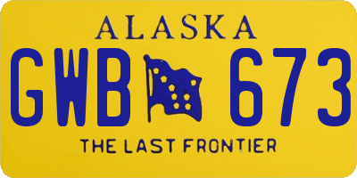 AK license plate GWB673