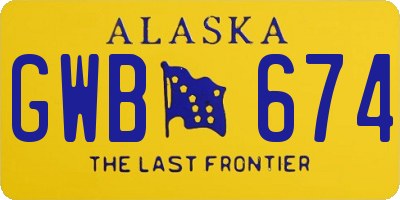 AK license plate GWB674