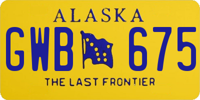 AK license plate GWB675