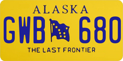 AK license plate GWB680