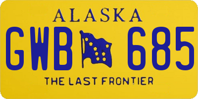 AK license plate GWB685