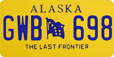 AK license plate GWB698