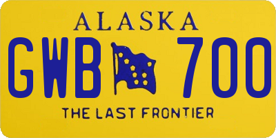 AK license plate GWB700