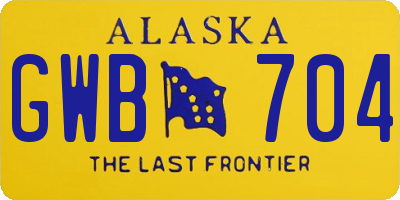 AK license plate GWB704