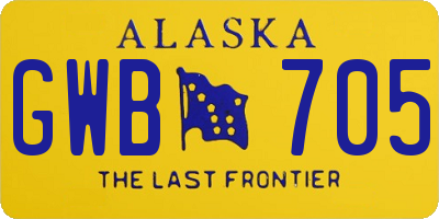AK license plate GWB705