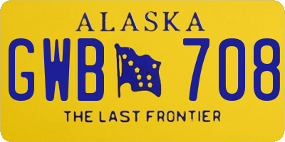 AK license plate GWB708