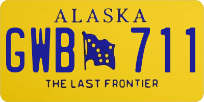 AK license plate GWB711