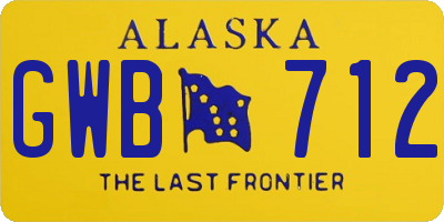 AK license plate GWB712