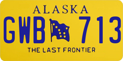 AK license plate GWB713
